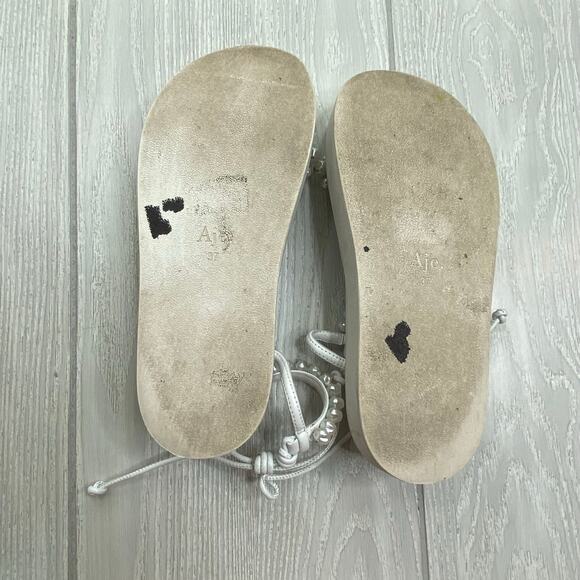 Aje Women's White Neo Pearl Embellished Platform Sandals Size 6 / 37 $275 - Picture 5 of 12